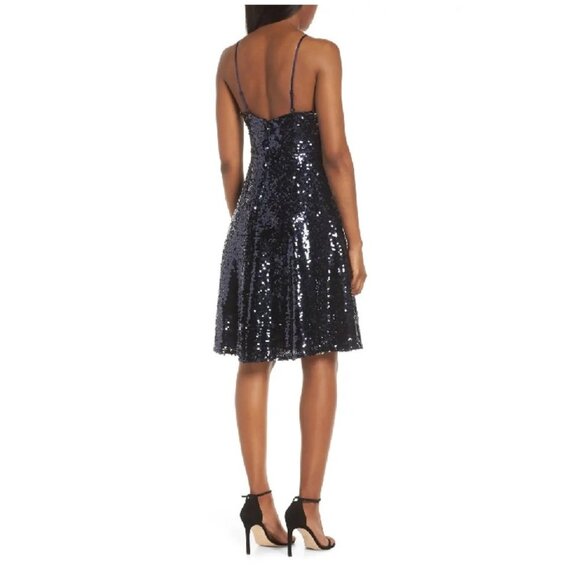 Vince Camuto Sequin Fit & Flare Party Dress - Picture 2 of 3